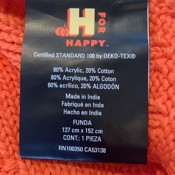 Pumpkin Throw Blanket New - Picture 3 of 4